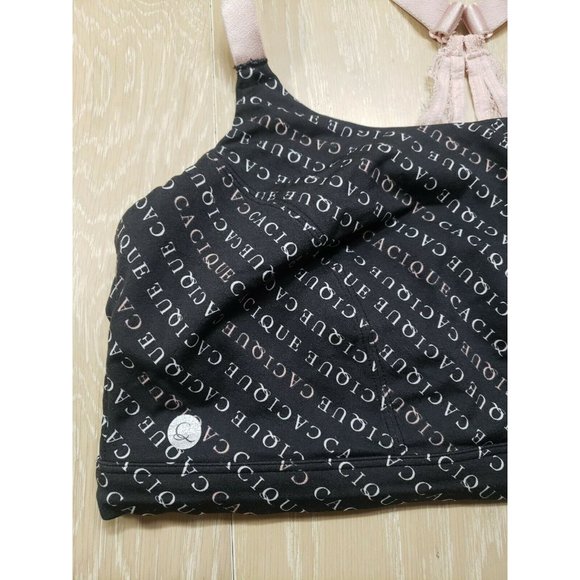 Cacique Sports Bra Sz 16 Plus Size Spell Out Strappy Stretch - Picture 2 of 7